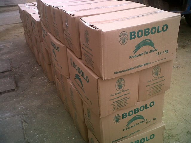 Boxes of Chede Bobolo ready for export